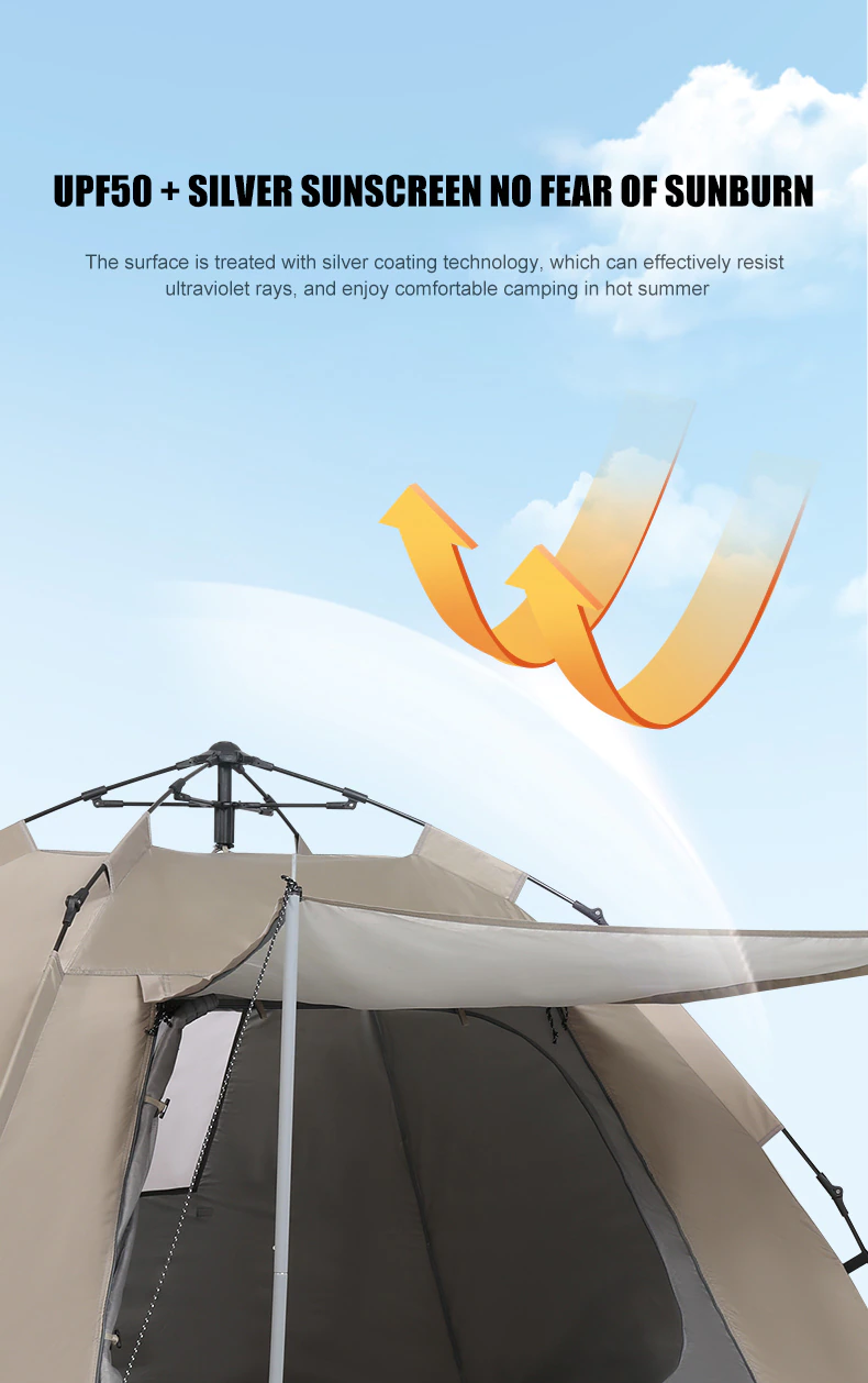 Cheap Goat Tents Golden Camel 2 3 Persons Camping Tents Outdoor Portable Folding Automatic Tent Travel Rainproof Camping Equipment Beach Canopy   